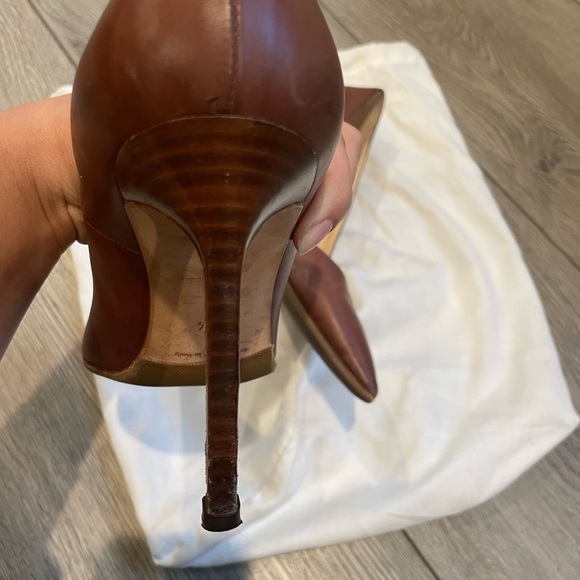 Manolo Blahnik Chocolate Brown Pointed-Toe Leather Pumps - Picture 12 of 12